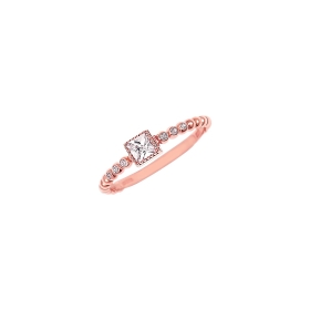 "White Square Top" gold ring