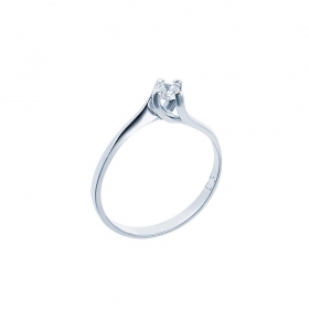 "Eternity Premium 031" - Inel de logodna din aur alb de 18K cu diamant
