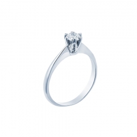 "Eternity Premium 048" inel de logodna din aur alb de 18K cu diamant claritate VS