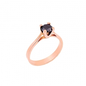 "Eternity Premium 015" rose gold engagement ring K18 with black diamond