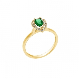 "Teardrop" gold ring K14