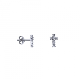 "Holy Cross" gold earrings