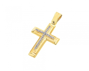 Χρυσός γυναικείος σταυρός, T03919