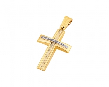Χρυσός γυναικείος σταυρός, T04219