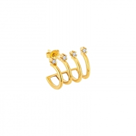 "Glam" gold K9 hoop earring